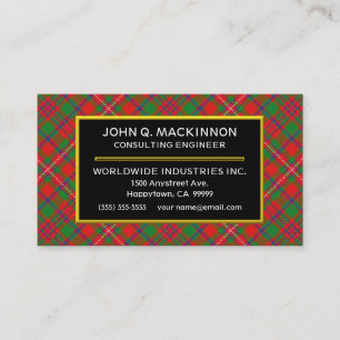 Skotsk Klan MacKinnon Tartan Play Visitkort
