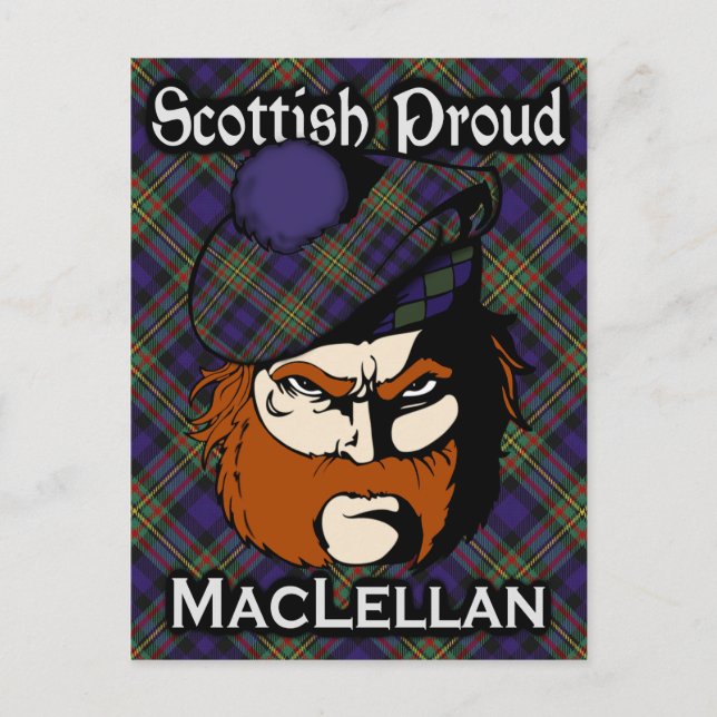 Skotsk klan MacLellan Tartan vykort (Framsida)