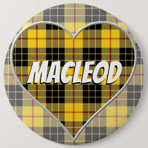 skotsk Klan MacLeod of Lewis Kärlek Tartan Heart Knapp