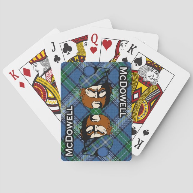 Skotsk klan McDowell Tartan lekpark Kortlek (Baksidan)