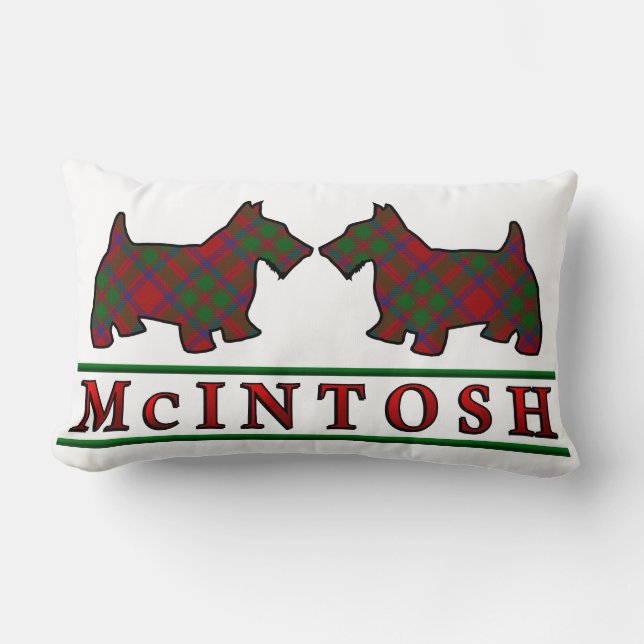 skotsk Klan McIntosh Tartan Scottie Hundar Lumbarkudde (Framsida)