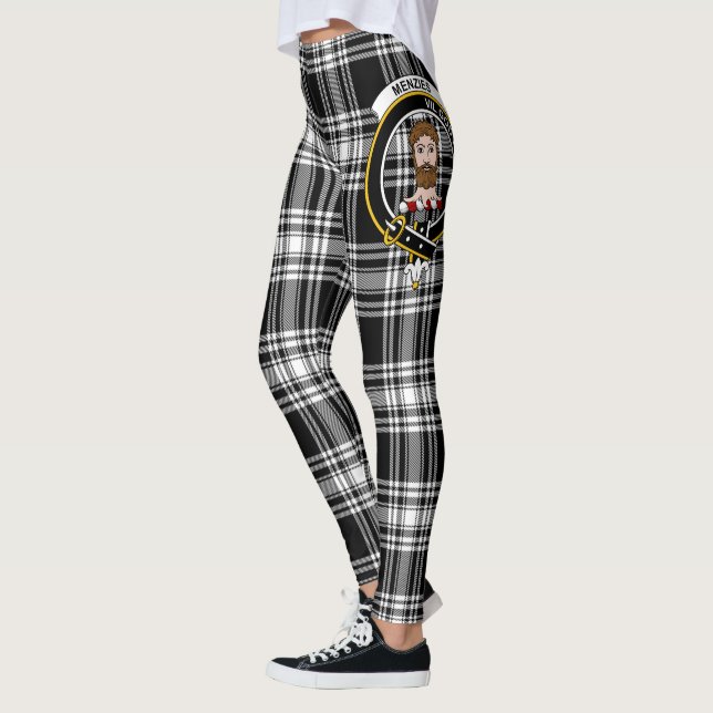 Skotsk Klan Menzies Modern Vapensköld Tartan Kvinn Leggings (Vänster)