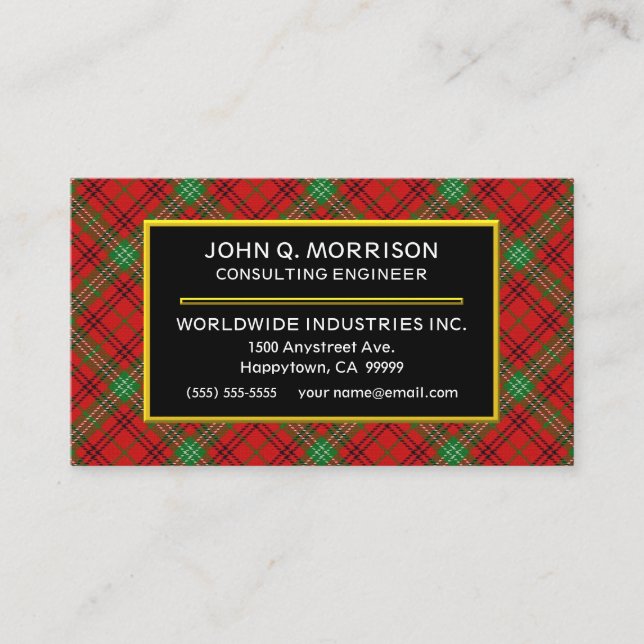 Skotsk klan Morrison Tartan Plaid Visitkort (Framsida)