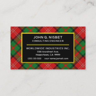 Skotsk Klan Nisbet Tartan Play Visitkort