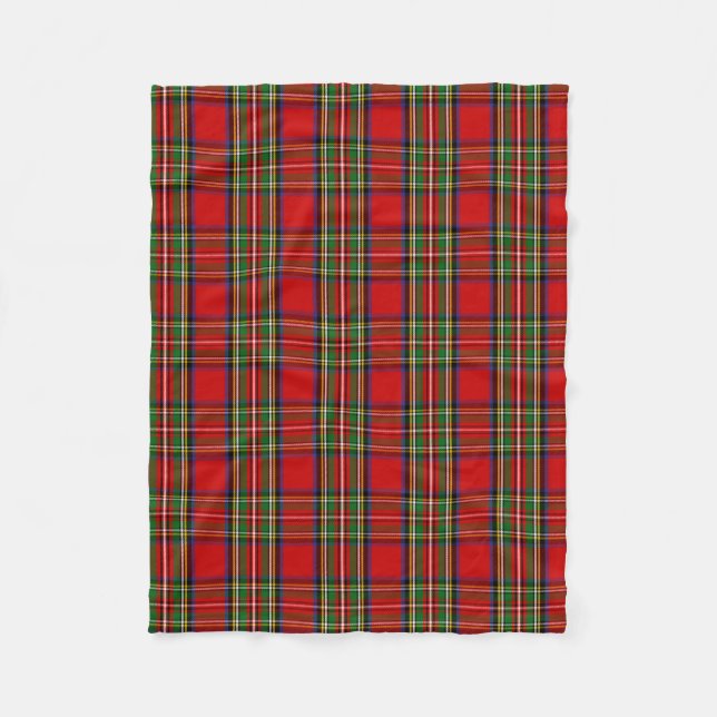 Skotsk Klan Stewart Tartan Plaid Fleecefilt (Framsidan)