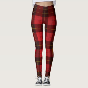 Skotsk klan Wallace Tartan Plaid Mönster Leggings