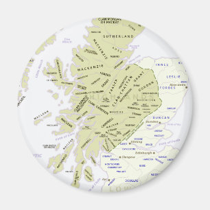 Skotsk klankarta av Skottland Magnet