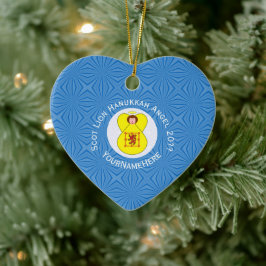 Skotsk Lejon Rampant Ängel Hanukkah Flagga Personl Julgransprydnad Keramik