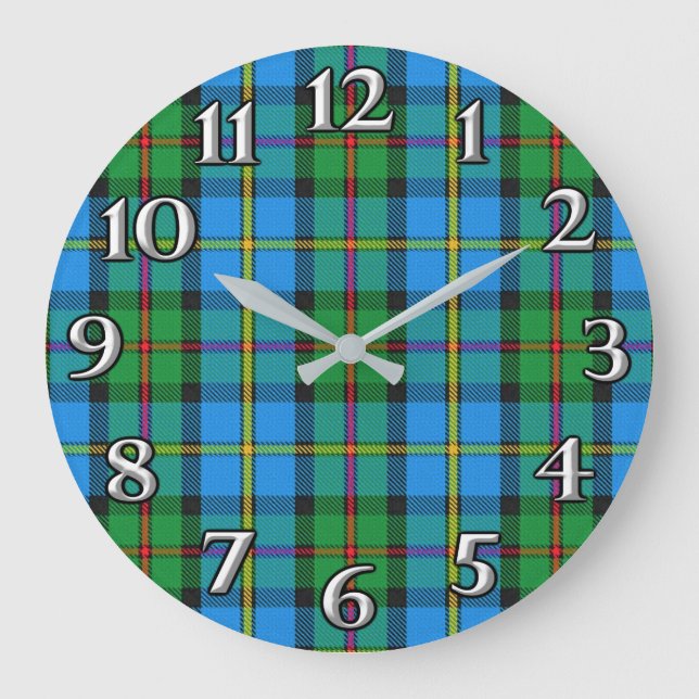 Skotsk MacLeod Harris för Time brytningklan Tartan Stor Klocka (Framsida)