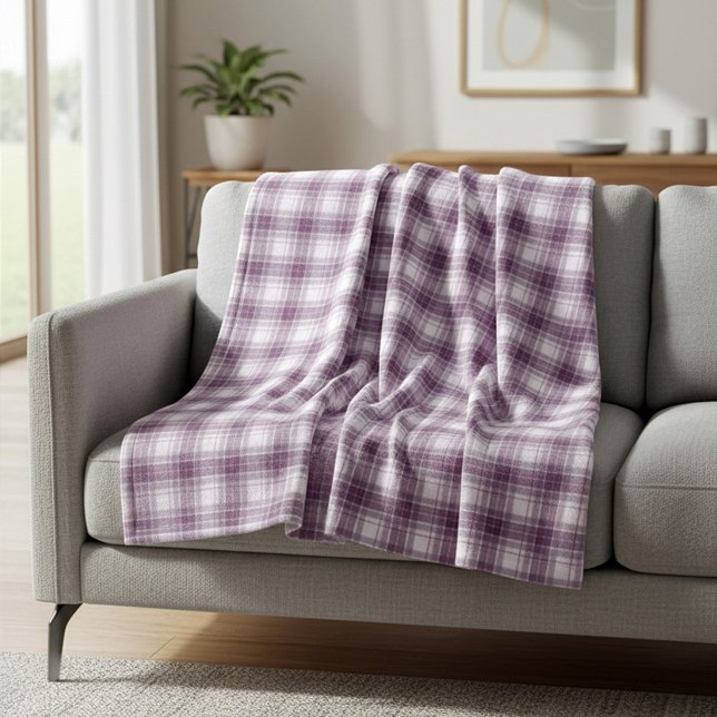 Skotsk Mauve Heritage Plaid Fleecefilt (Skapare uppladdad)
