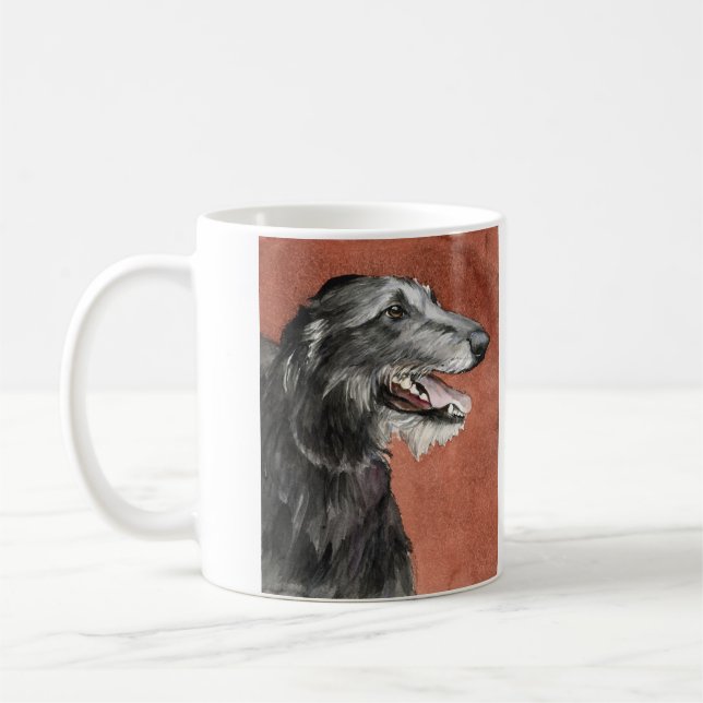 Skotsk mugg för Deerhound hundkonst (Vänster)