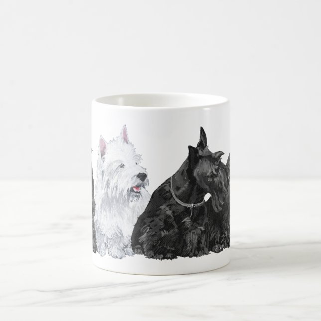 Skotsk och West Highland White Terrier-mugg Kaffemugg (Center)