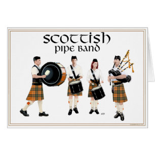 Skotsk Pipe Band - Butterscotch Hälsningskort