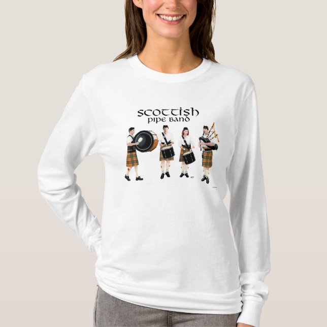 Skotsk Pipe Band - Butterscotch Tee Shirt (Framsida)