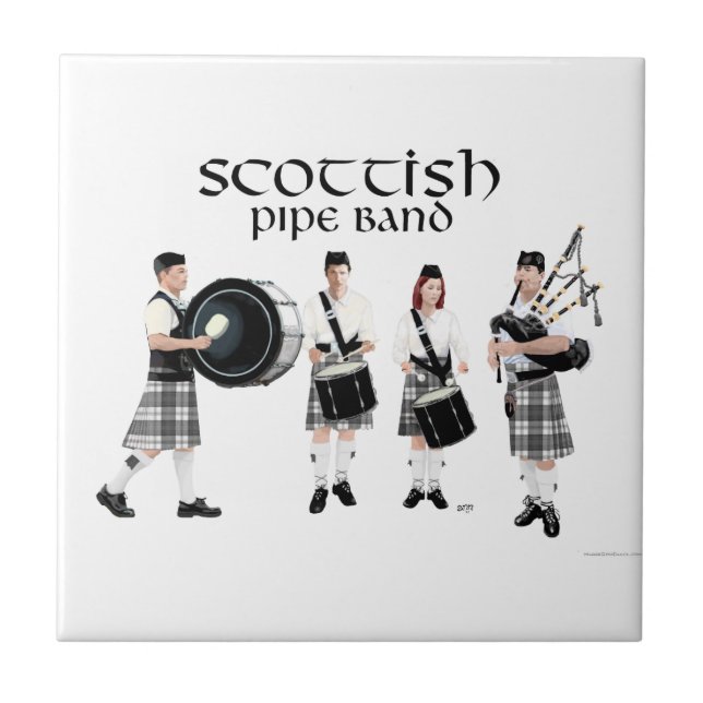Skotsk Pipe Band Kakelplatta (Framsidan)