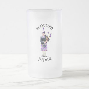 Skotsk Piper - Lila Frostat Ölglas