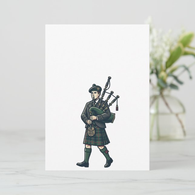 Skotsk Piper Med Säcksäck Inbjudningar (Stående Fram)