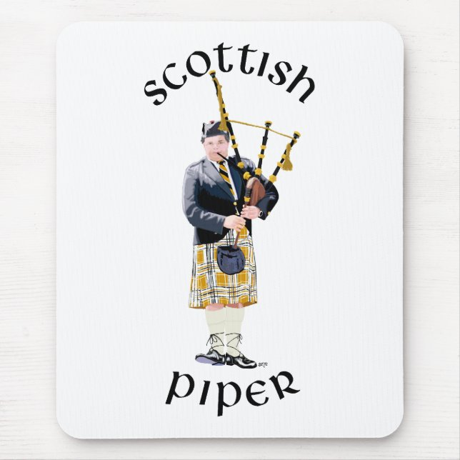 Skotsk Piper - Tan Kilt Musmatta (Framsidan)