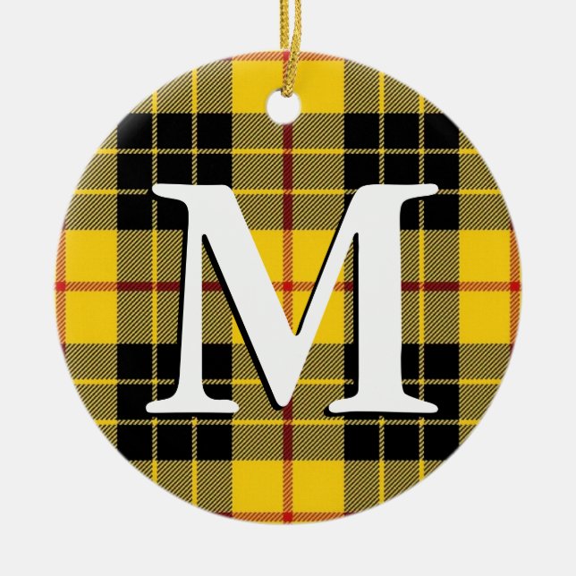 Skotsk pläd för julklanMacLeod Tartan Julgransprydnad Keramik (Framsidan)