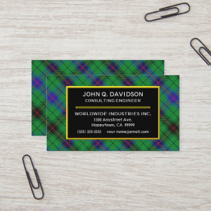 Skotsk pläd för klanDavidson Tartan Visitkort