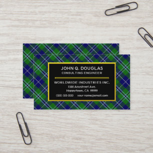 Skotsk pläd för klanDouglas Tartan Visitkort