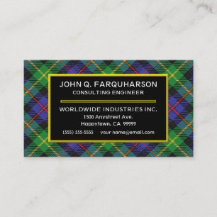Skotsk pläd för klanFarquharson Tartan Visitkort