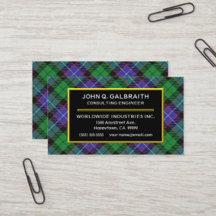 Skotsk pläd för klanGalbraith Tartan Visitkort