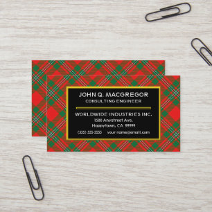 Skotsk pläd för klanMacGregor Tartan Visitkort