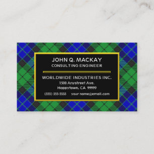Skotsk pläd för klanMacKay Tartan Visitkort