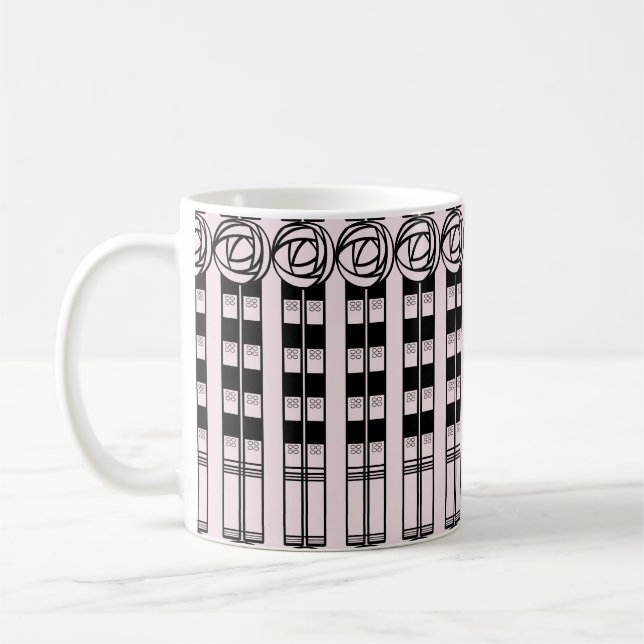 Skotsk Rennie Mackintosh inspirerad romugg Kaffemugg (Vänster)