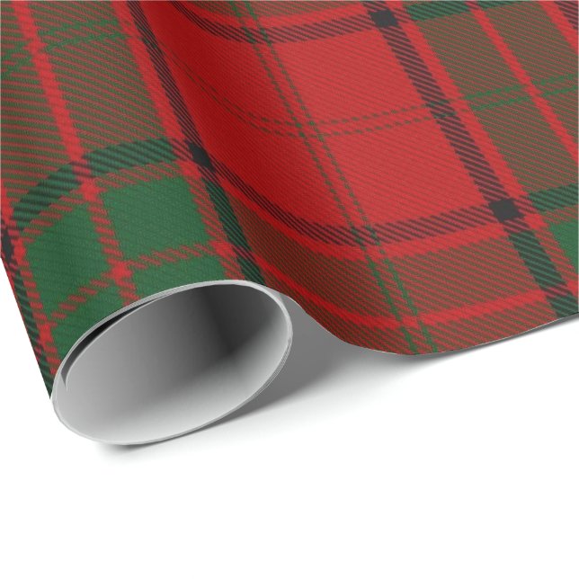 Skotsk röd grön Tartan för klanMaxwell Presentpapper (Rullad Hörn)