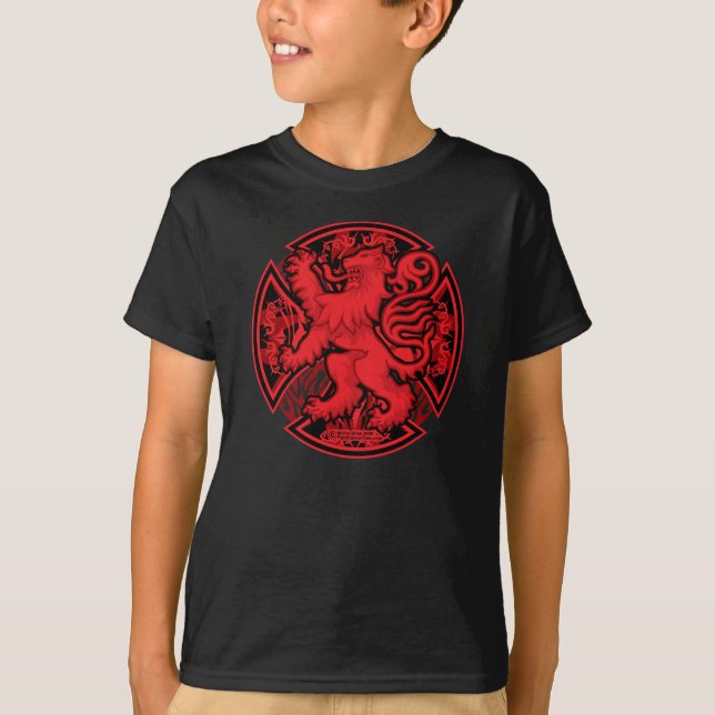Skotsk röd lejon kor tee shirt (Framsida)
