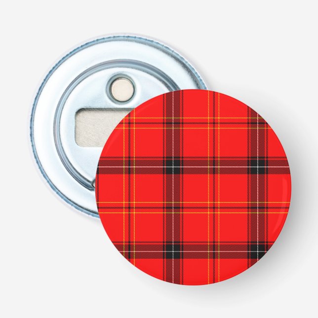 Skotsk röd tartan flasköppnare (Framsidan)