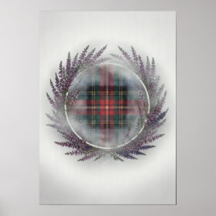 Skotsk röd tartan ljungkransaffisch poster
