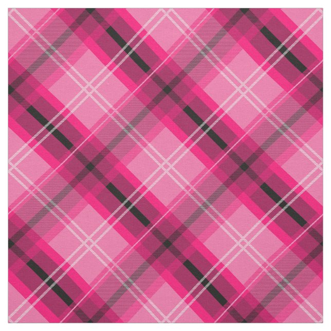 Skotsk rosa plaid, diagonaltyg tyg (Provkarta)