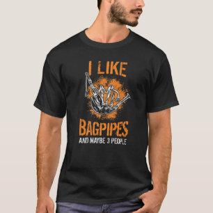 Skotsk säckpipespelare Kilt som säger säckpipa 2 T Shirt
