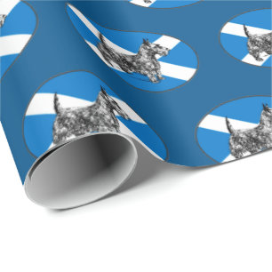 Skotsk Scottiehund med flagga av Skottland Presentpapper