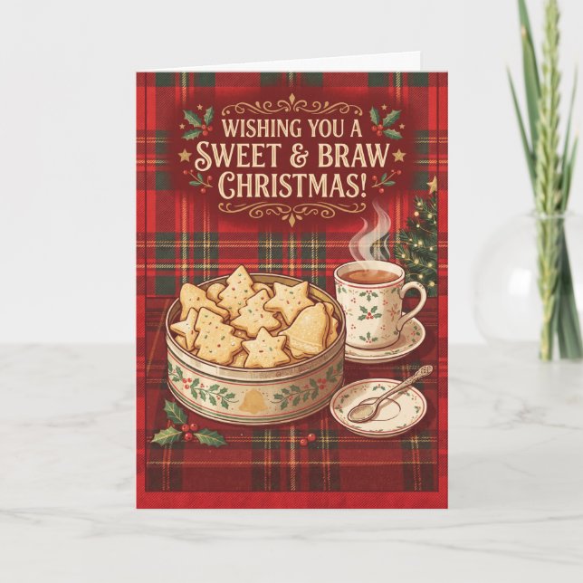 Skotsk Shortbread Julkort Kort (Framsida)