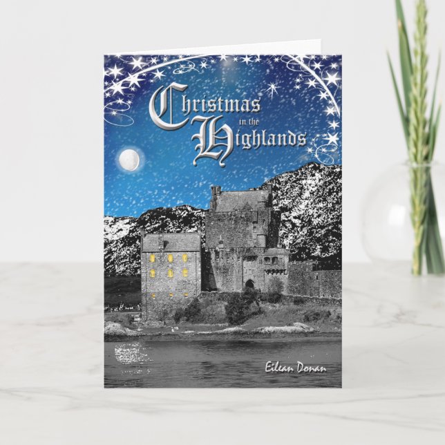 Skotsk Skotska högländernajulkort Helgkort (Framsida)