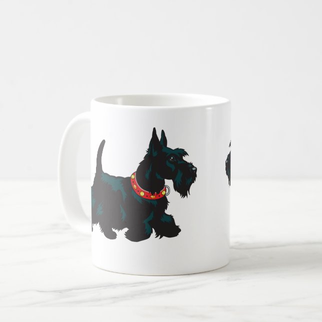 skotsk skräckare hund kaffemugg (Framsida vänster)