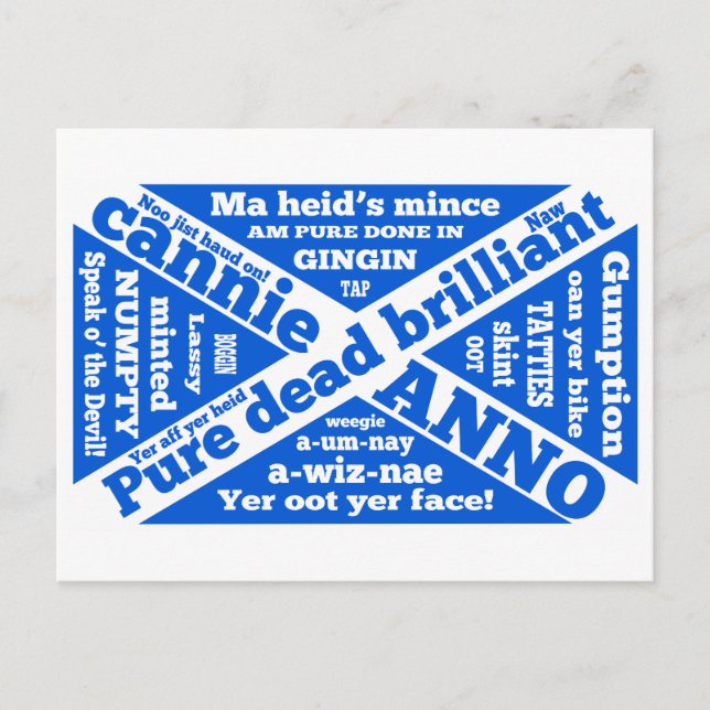 Skotsk slang och fraser vykort (Framsida)