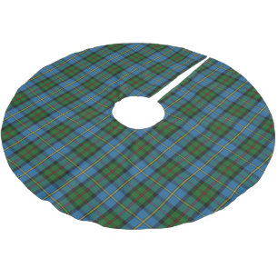 Skotsk Tartan för grönt för klanMacLeod blått Julgransmatta Borstad Polyester