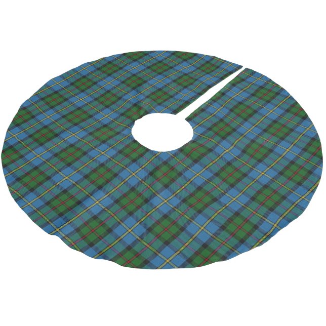 Skotsk Tartan för grönt för klanMacLeod blått Julgransmatta Borstad Polyester (Vinklad)