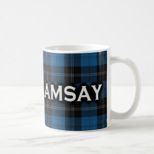 Skotsk Tartan för jakt för klanRamsay blått Kaffemugg