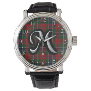 Skotsk Tartan för klanMacLean M Monogram Armbandsur
