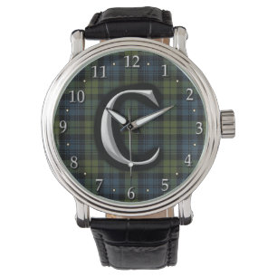 Skotsk Tartan för Monogram för Campbell brev C Armbandsur