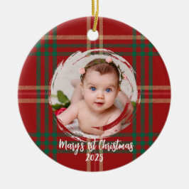 Skotsk Tartan Heritage-ornament Anpassningsbar Julgransprydnad Keramik