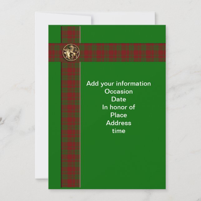 Skotsk tartan lejon inbjudan (Framsida)