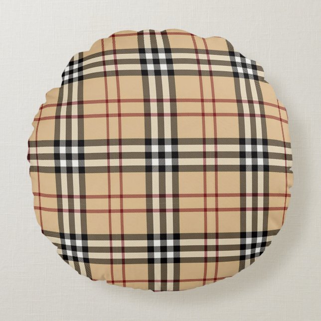 Skotsk Tartan-mönster     Rund Kudde (Framsidan)