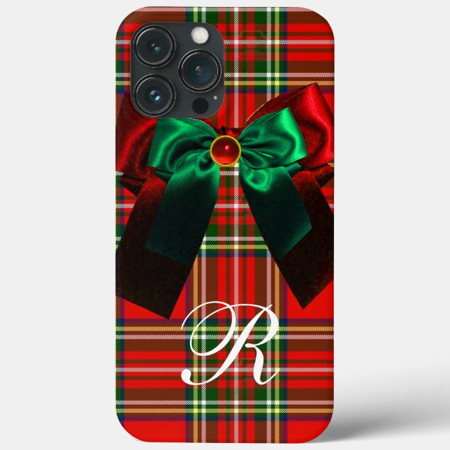 SKOTSK TARTAN OCH RÖDA GRÖNA SLINGOR JULFIRANDE (Baksida)